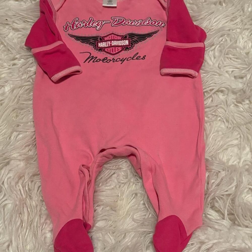 Harley Davidson Pink Romper 3-6 Months
